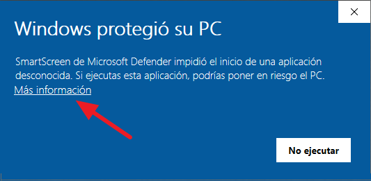 Paso 1 de SmartScreen: Más información